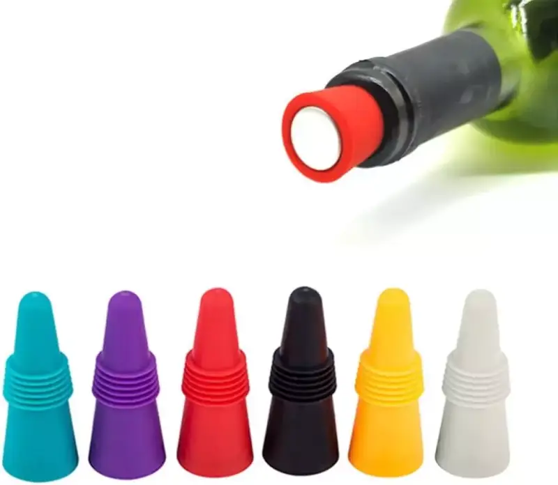 6x Tapones de silicona para botellas de vino 6x Tapones de silicona para botellas de vino