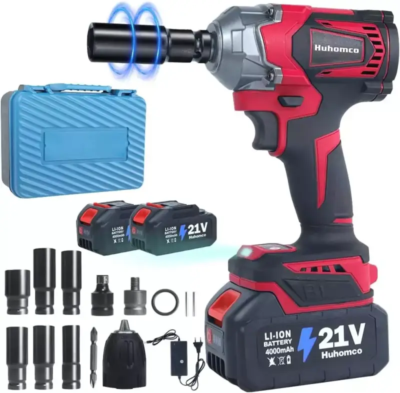 Llave de impacto inalámbrica Huhomco 700 Nm + 2 Baterías + Accesorios Llave de impacto inalámbrica Huhomco 700 Nm + 2 Baterías + Accesorios
