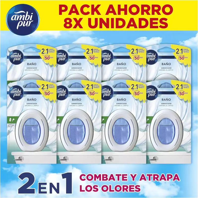 8x Ambientador baño Ambipur Aroma A Limpio 8x Ambientador baño Ambipur Aroma A Limpio