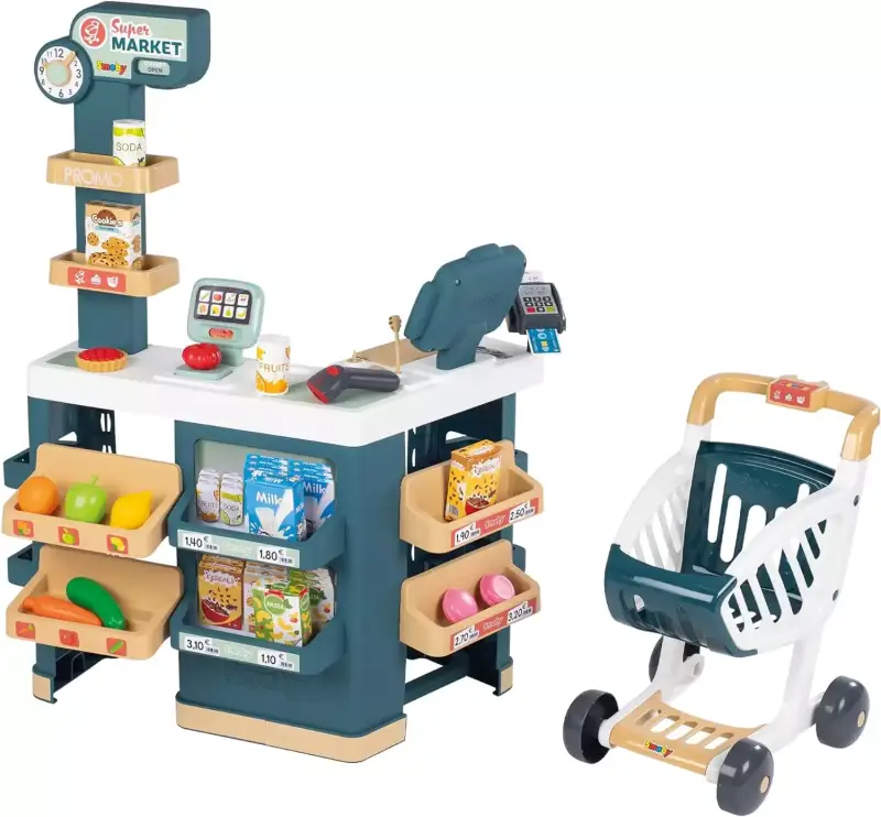 Supermercado Smoby Compra + Carrito + Caja registradora Supermercado Smoby Compra + Carrito + Caja registradora