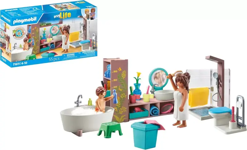 PLAYMOBIL myLife 71611 Baño incluye dos figuras y accesorios PLAYMOBIL myLife 71611 Baño incluye dos figuras y accesorios