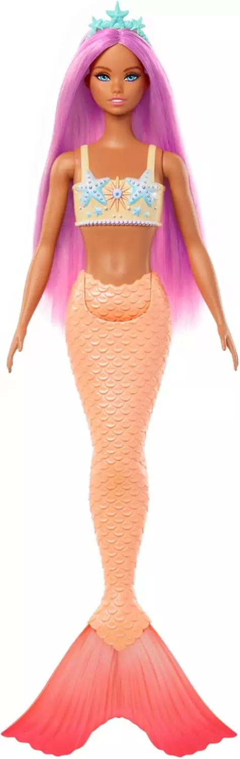 Barbie Sirena con cabello fantasía Rosa y Diadema Barbie Sirena con cabello fantasía Rosa y Diadema