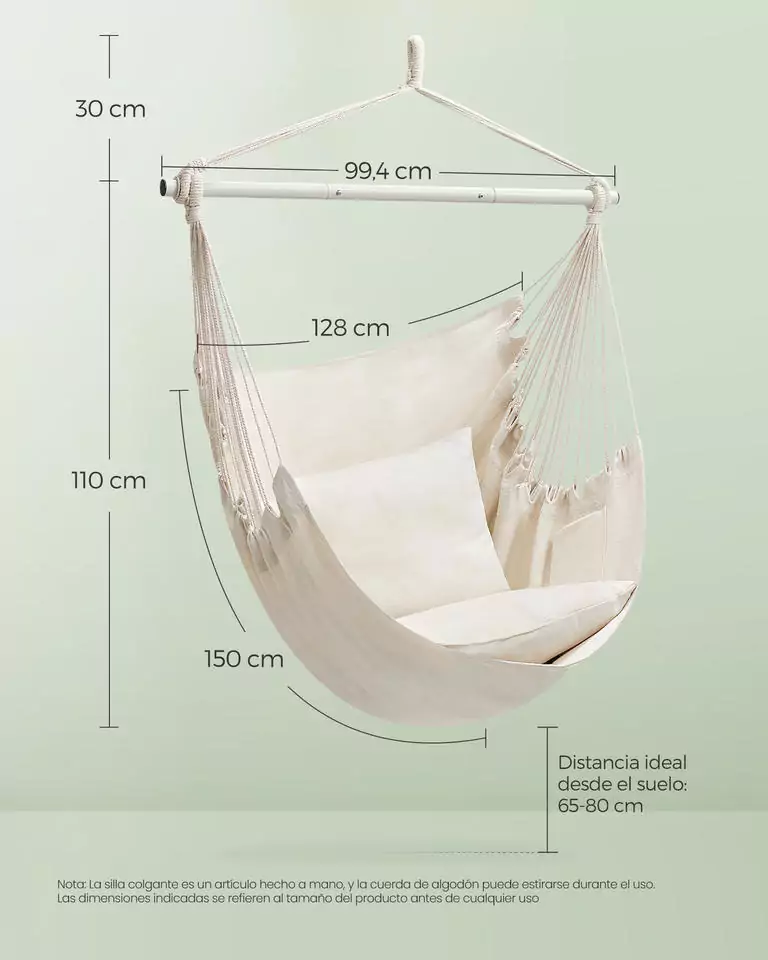 Silla colgante para jardín o interiores Songmics Silla colgante para jardín o interiores Songmics