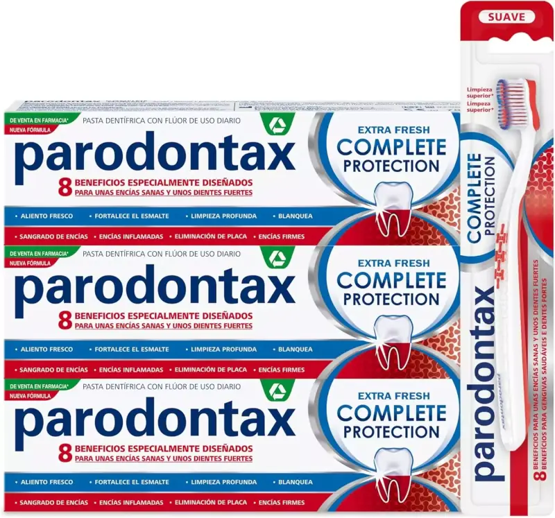 3x Pasta Dientes Parodontax + 1 Cepillo suave 3x Pasta Dientes Parodontax + 1 Cepillo suave