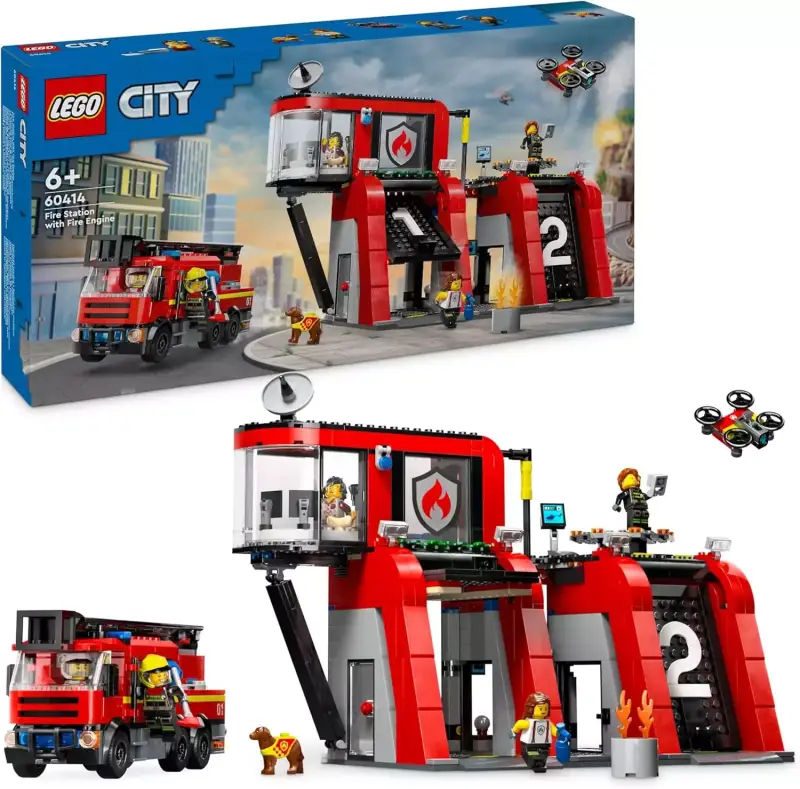 Lego City Parque de Bomberos con Camión de Juguete Lego City Parque de Bomberos con Camión de Juguete