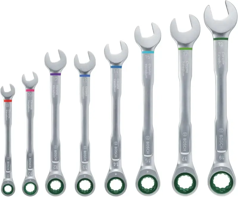 Juego de 8 Llaves de Trinquete Combinadas Bosch Juego de 8 Llaves de Trinquete Combinadas Bosch