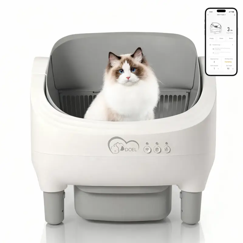 Caja de arena autolimpiante con tapa abierta para gatos Doel Caja de arena autolimpiante con tapa abierta para gatos Doel