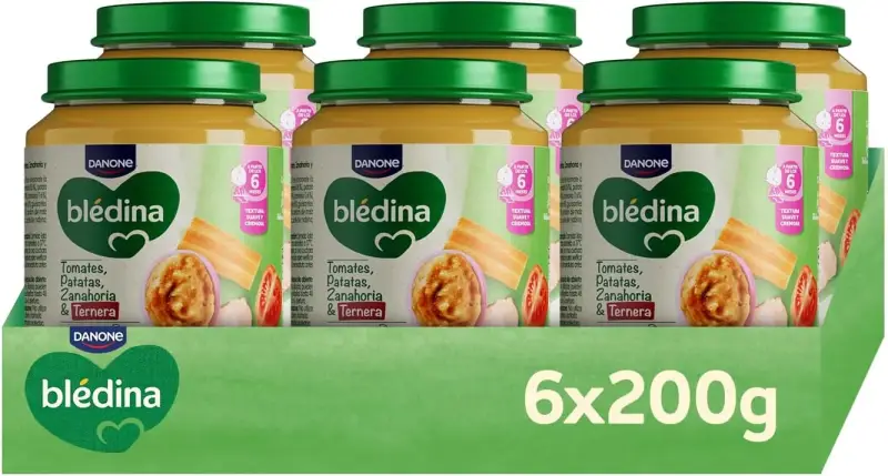 6x 200gr Tarritos Blédina Tomates, Patatas, Zanahoria y Ternera 6x 200gr Tarritos Blédina Tomates, Patatas, Zanahoria y Ternera