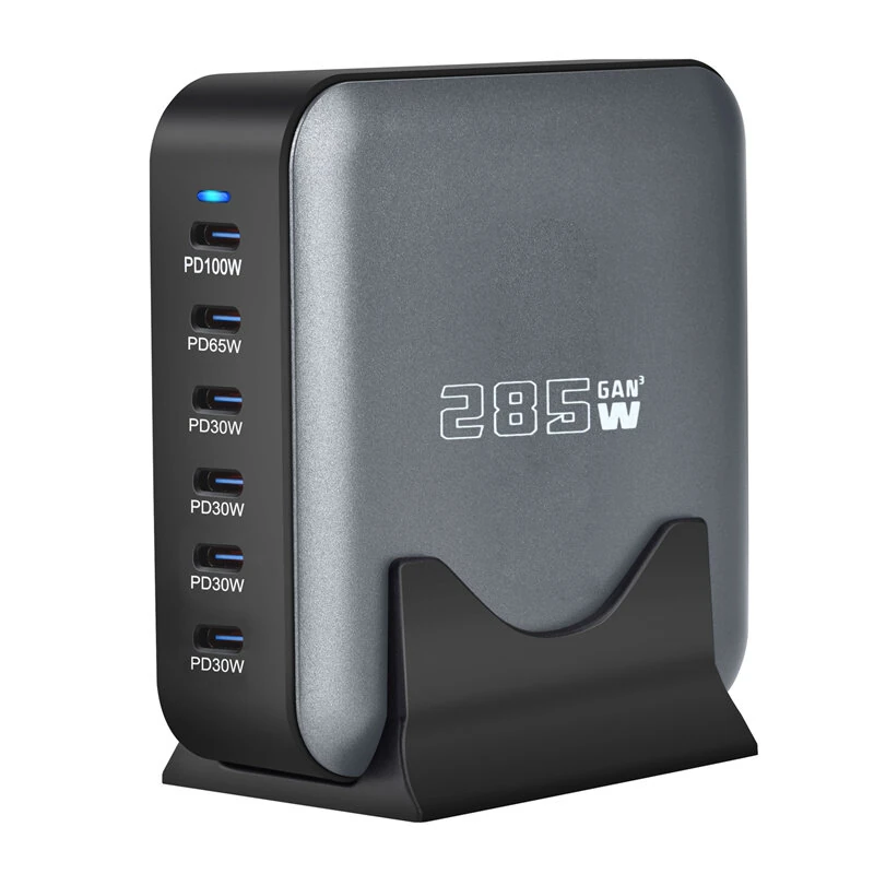 Estación de carga 6 puertos USB-C 285W GaN Estación de carga 6 puertos USB-C 285W GaN