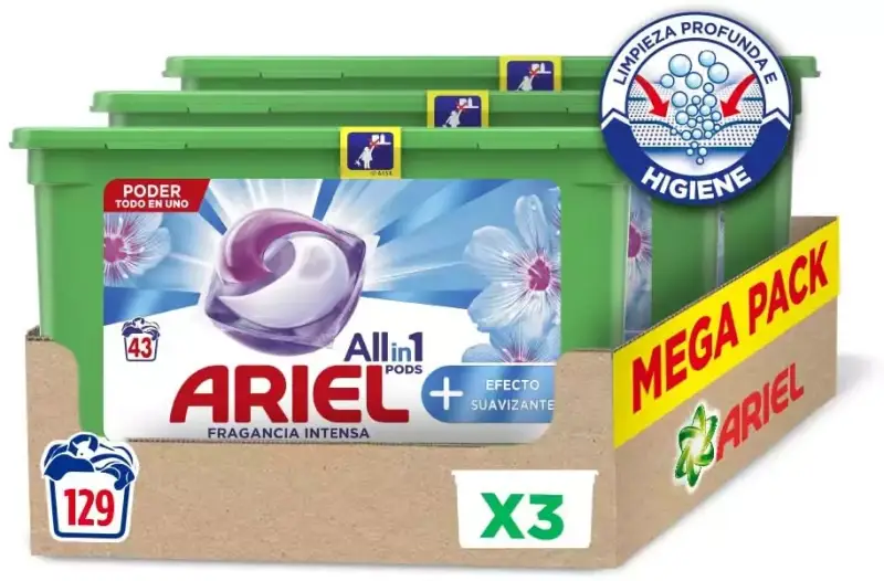 3 x 43 Pack Ariel Allin1 Pods Suavizante 3 x 43 Pack Ariel Allin1 Pods Suavizante