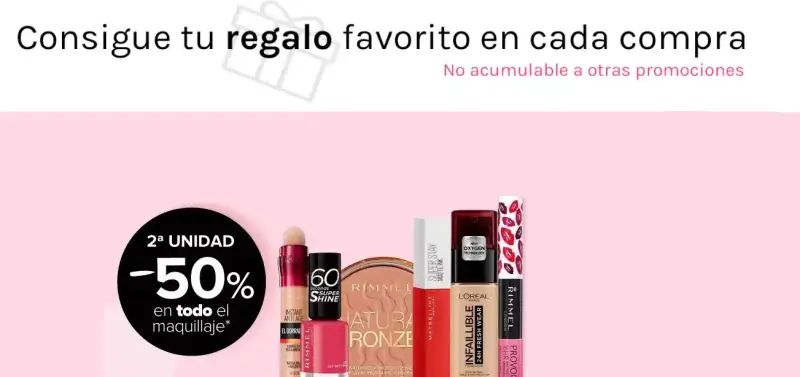 Llevaté la 2da Unidad de Maquillaje a -50% + Regalo GRATIS Llevaté la 2da Unidad de Maquillaje a -50% + Regalo GRATIS