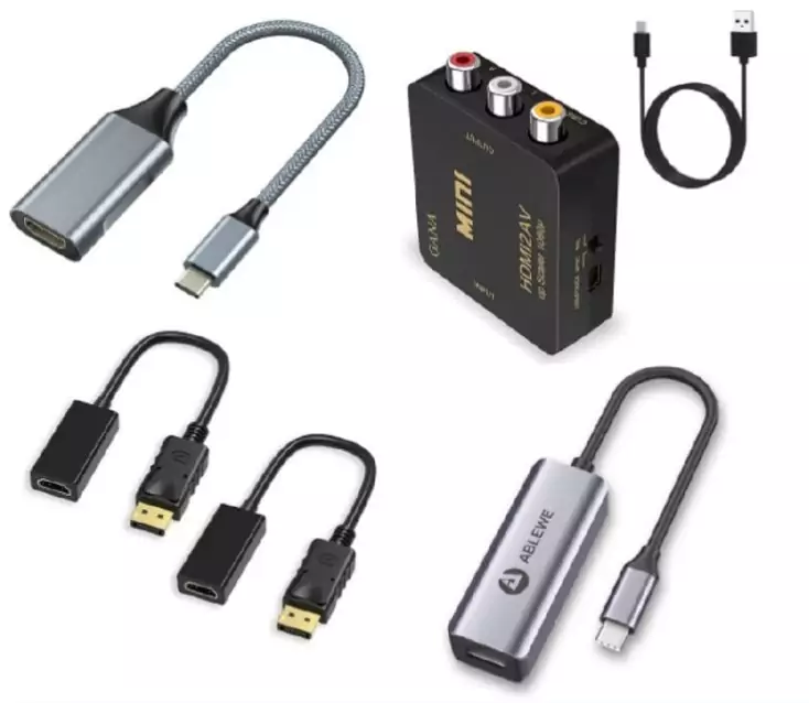 Pack 2 DisplayPort a HDMI + USB C a RJ45 + USB C a HDMI + HDMI a RCA/AV Pack 2 DisplayPort a HDMI + USB C a RJ45 + USB C a HDMI + HDMI a RCA/AV