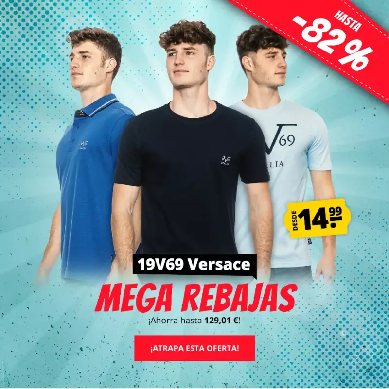 Hasta 82% de Dto. en Camisetas y ropa 19V69 Versace Hasta 82% de Dto. en Camisetas y ropa 19V69 Versace
