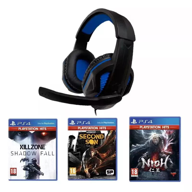 Pack videojuegos PS4 + Cascos Gaming Pack videojuegos PS4 + Cascos Gaming