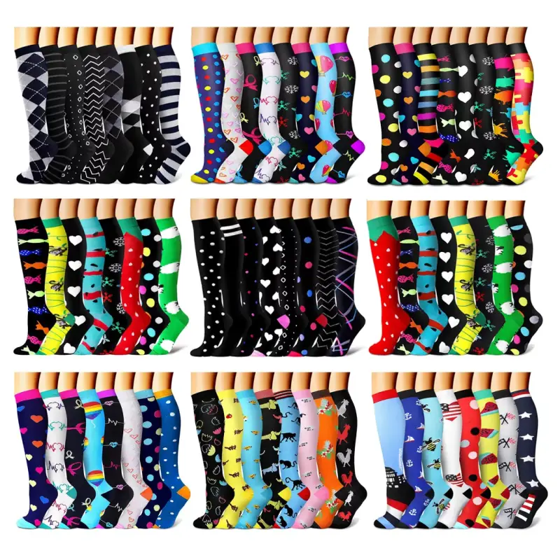 Pack de 6 calcetines de compresión para hombre y mujer Pack de 6 calcetines de compresión para hombre y mujer
