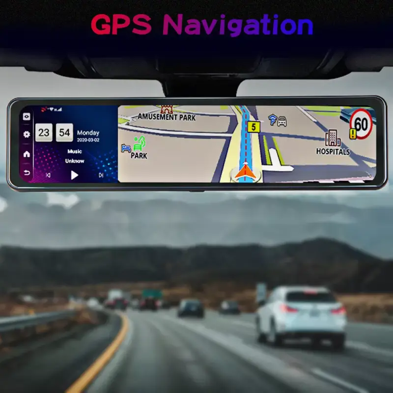 Espejo para coche con cámara de salpicadero DVR Espejo para coche con cámara de salpicadero DVR