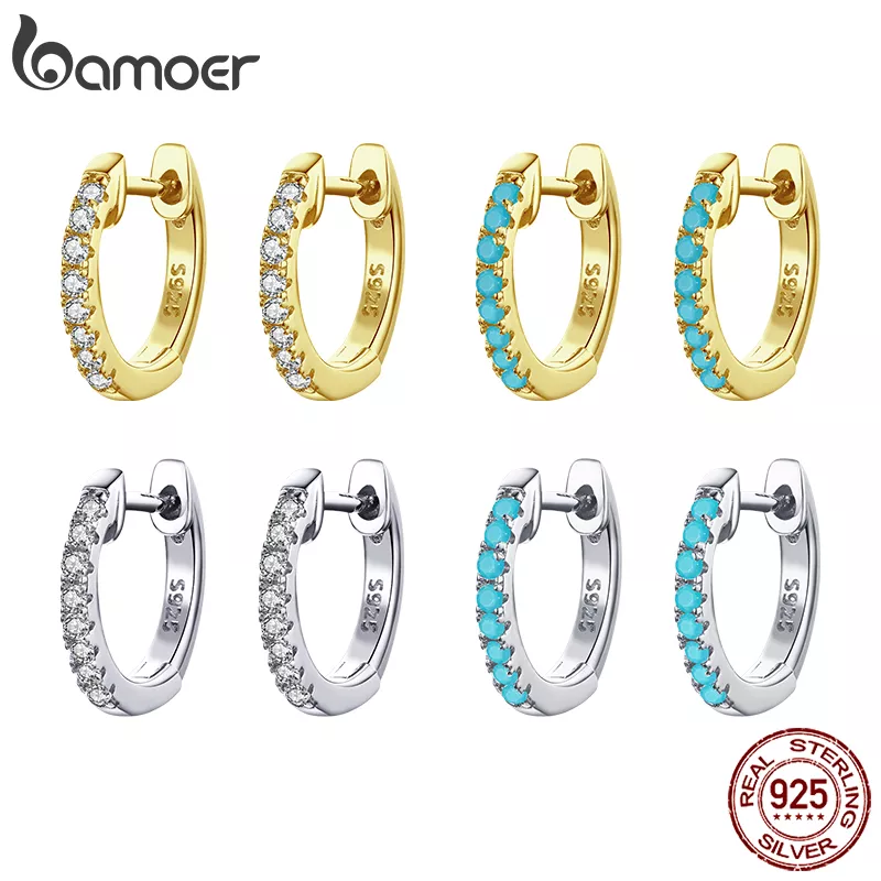 BAMOER Pendientes de plata de ley 925 BAMOER Pendientes de plata de ley 925