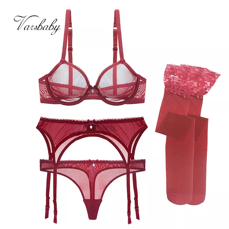 Conjunto de lencería de hilo transparente ultrafino Conjunto de lencería de hilo transparente ultrafino