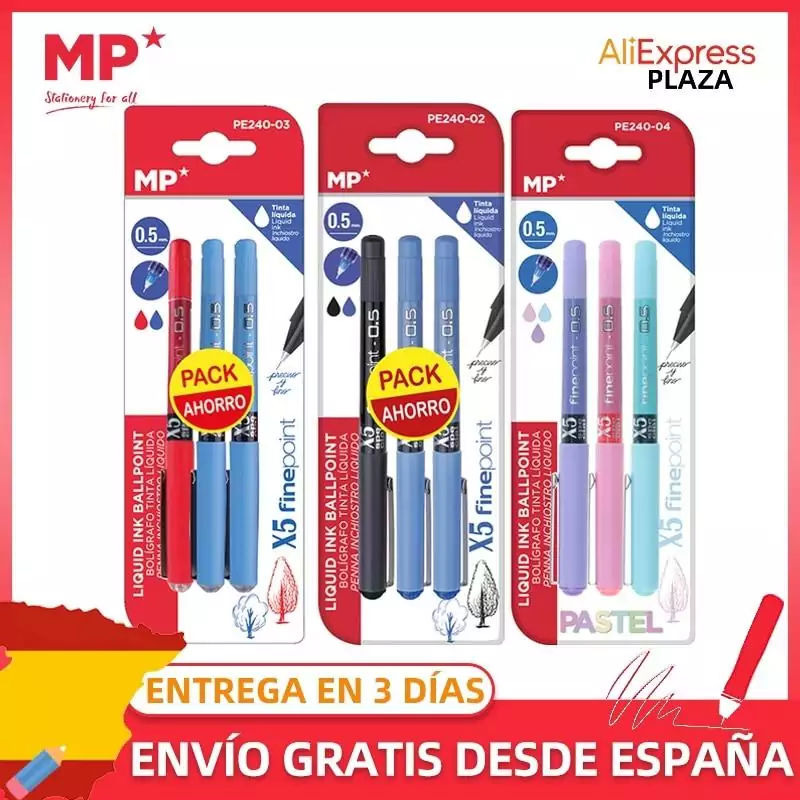 Pack 3 Bolígrafos punta fina MP Pack 3 Bolígrafos punta fina MP