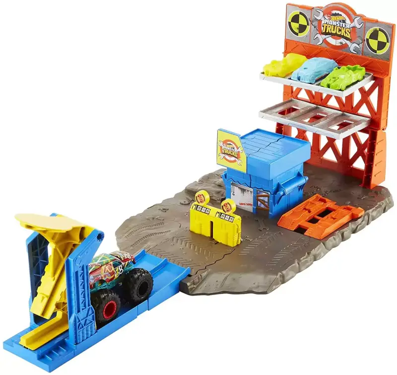 Set Hot Wheels Monster Trucks Gasolinera Set Hot Wheels Monster Trucks Gasolinera