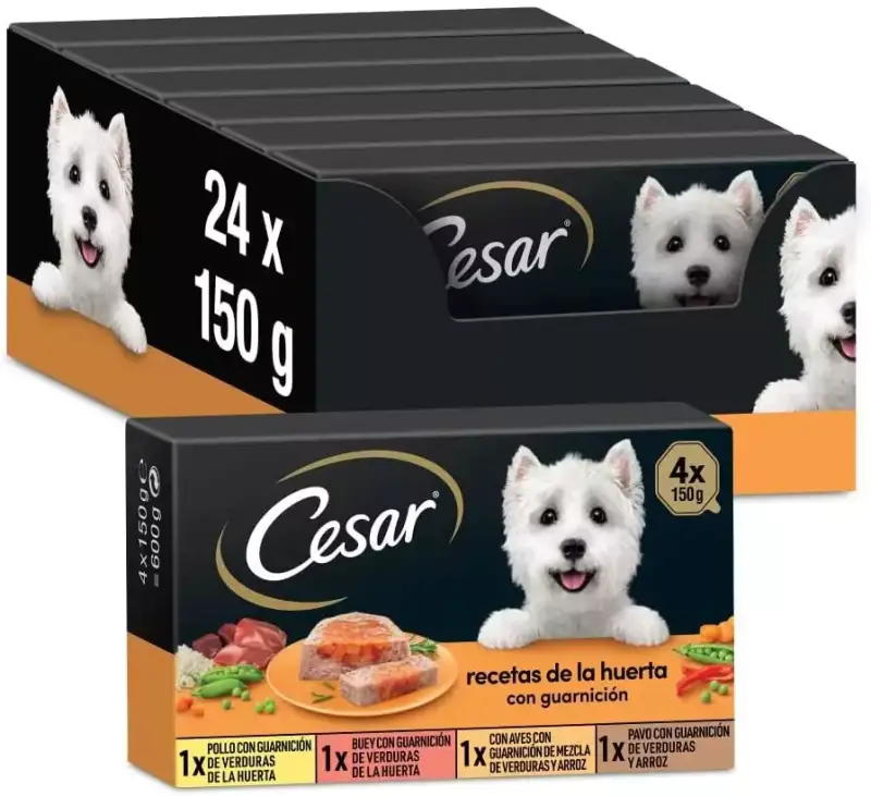 Pack 6x 4 Cesar Comida Húmeda para Perros 150g Pack 6x 4 Cesar Comida Húmeda para Perros 150g