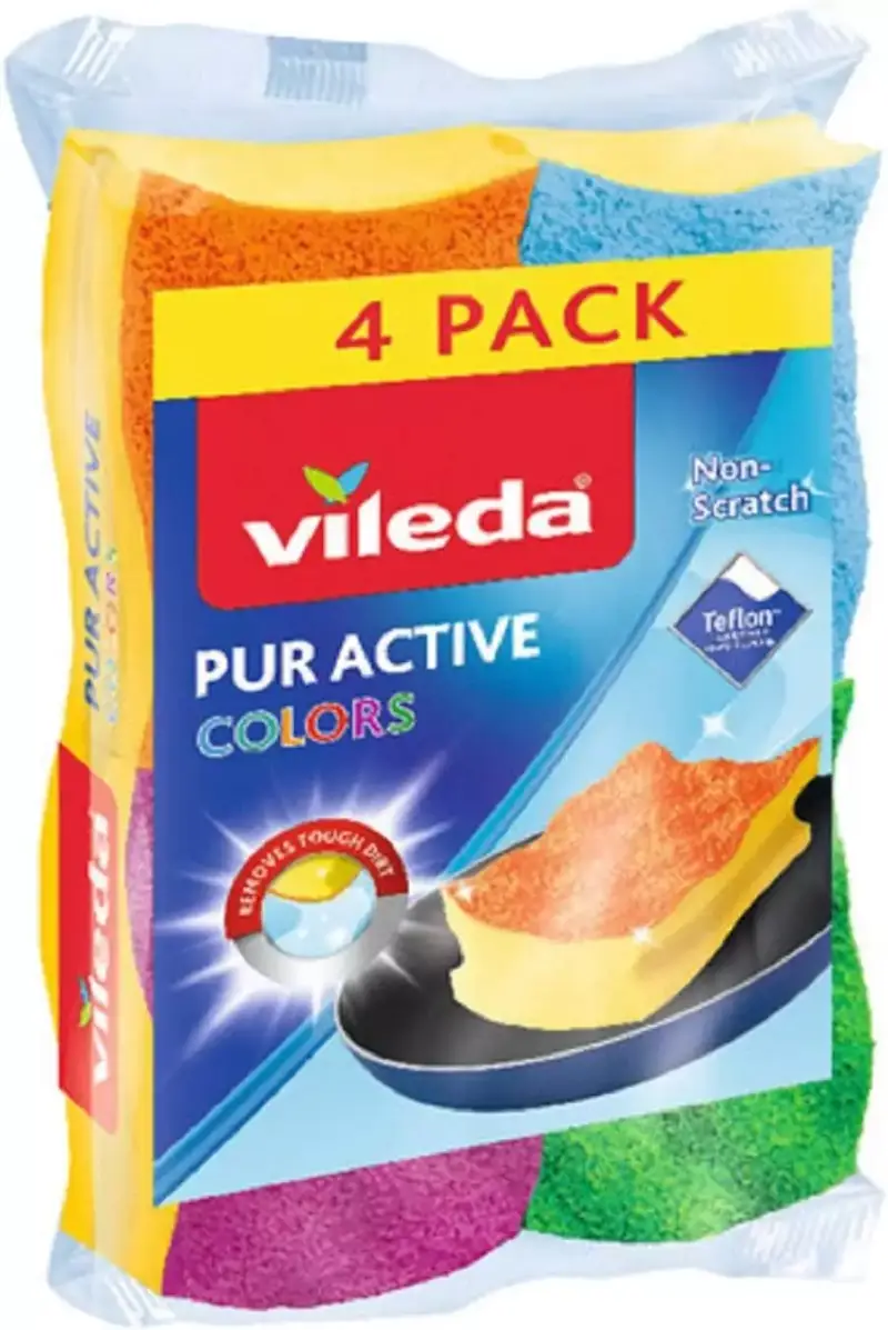 Pack 4 esponjas Vileda Pur Active Pack 4 esponjas Vileda Pur Active