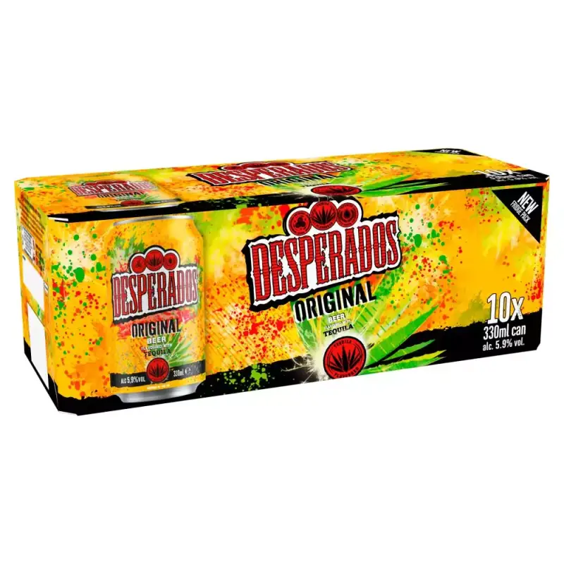 Pack 10x Desperados Cerveza Tequila Pack Lata 33cl Pack 10x Desperados Cerveza Tequila Pack Lata 33cl