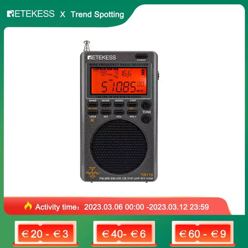 Retekess TR110 radio portátil AM FM Retekess TR110 radio portátil AM FM