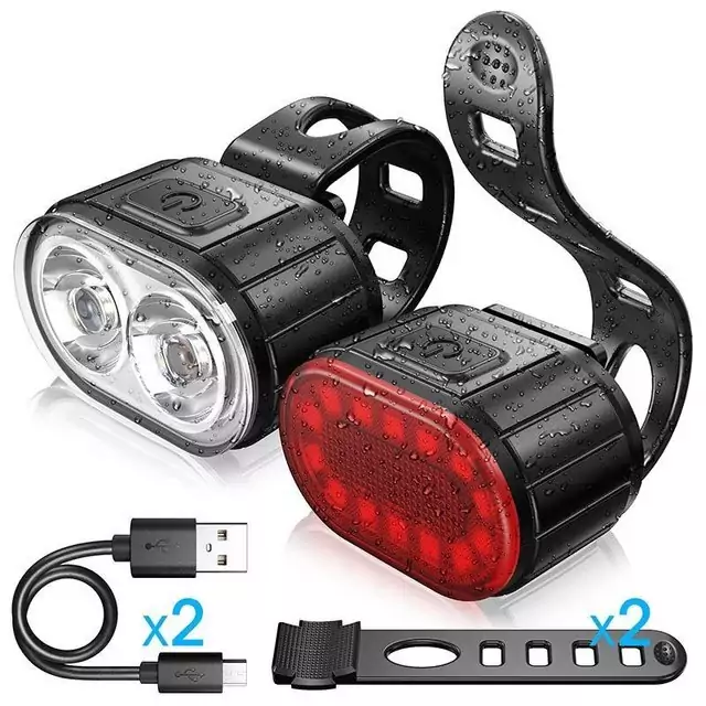 Juego de luces delanteras y traseras para bicicleta Juego de luces delanteras y traseras para bicicleta