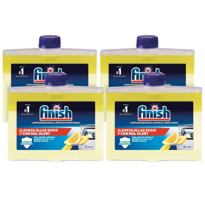 4x Finish Limpiamáquinas limón lavavajillas 250ml 4x Finish Limpiamáquinas limón lavavajillas 250ml