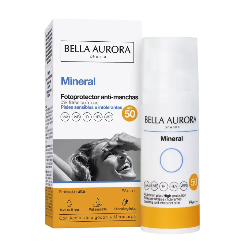 Protector Solar Bella Aurora SPF50 mineral Protector Solar Bella Aurora SPF50 mineral