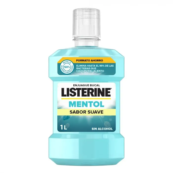 Enjuague bucal Listerine sabor a menta suave 1 L Enjuague bucal Listerine sabor a menta suave 1 L