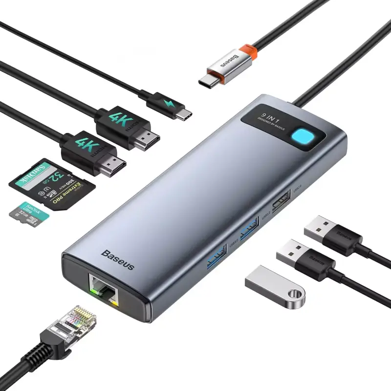 HUB Baseus USB-C 9 en 1 HUB Baseus USB-C 9 en 1