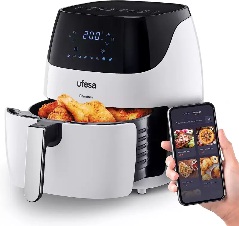 Freidora de aire Ufesa White Phantom con WIFI 5L Freidora de aire Ufesa White Phantom con WIFI 5L