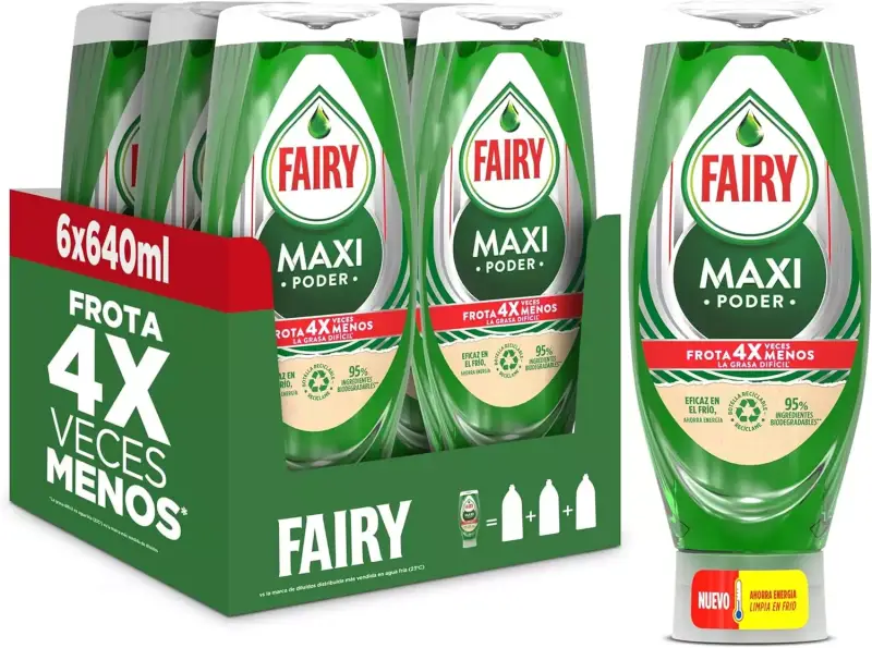 6x640ml Fairy MaxPower Líquido Lavavajillas 6x640ml Fairy MaxPower Líquido Lavavajillas