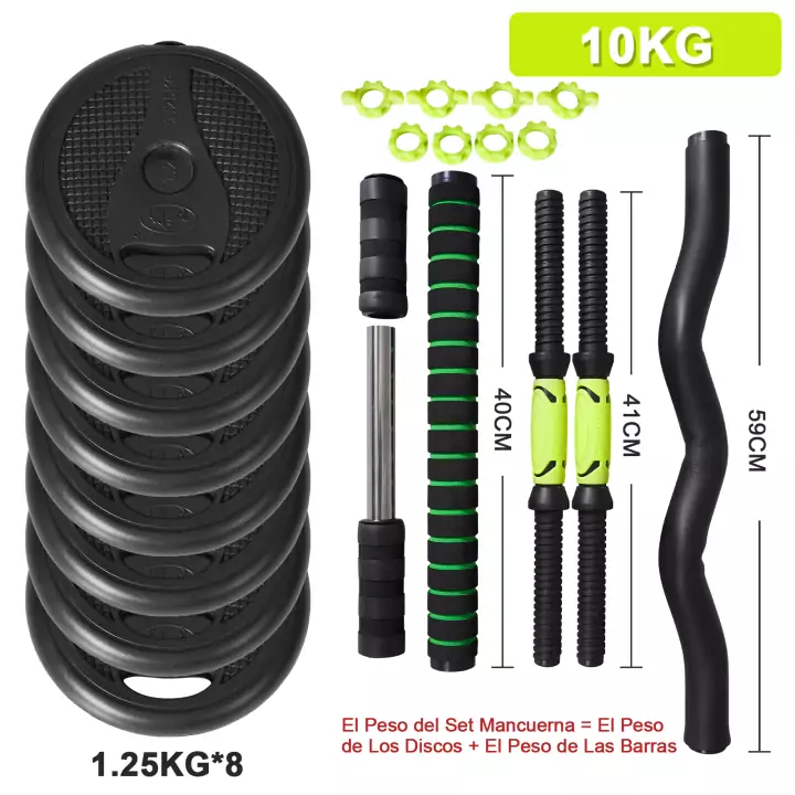 Set de mancuernas 4 en 1 ajustables 10 Kg Set de mancuernas 4 en 1 ajustables 10 Kg