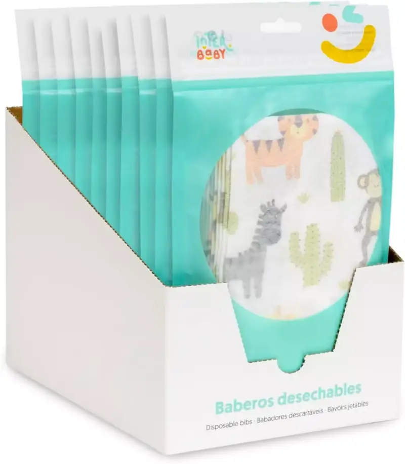 Pack 10 Baberos desechables e impermeables para bebés Pack 10 Baberos desechables e impermeables para bebés