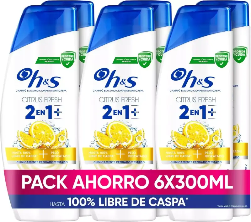 6x300ml champú anticaspa H&S Citrus Fresh 6x300ml champú anticaspa H&S Citrus Fresh