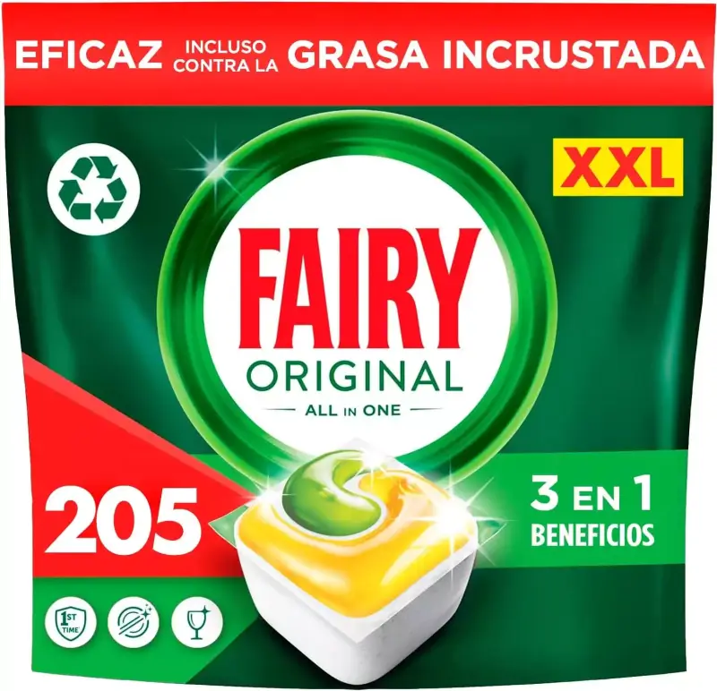 205 Cápsulas Fairy original All in One 3 en 1 205 Cápsulas Fairy original All in One 3 en 1