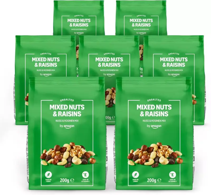 7x200gr Mezcla de Frutos Secos y Uvas Pasas by Amazon 7x200gr Mezcla de Frutos Secos y Uvas Pasas by Amazon