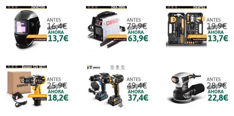 Selección de herramientas y accesorios Deko desde Selección de herramientas y accesorios Deko desde