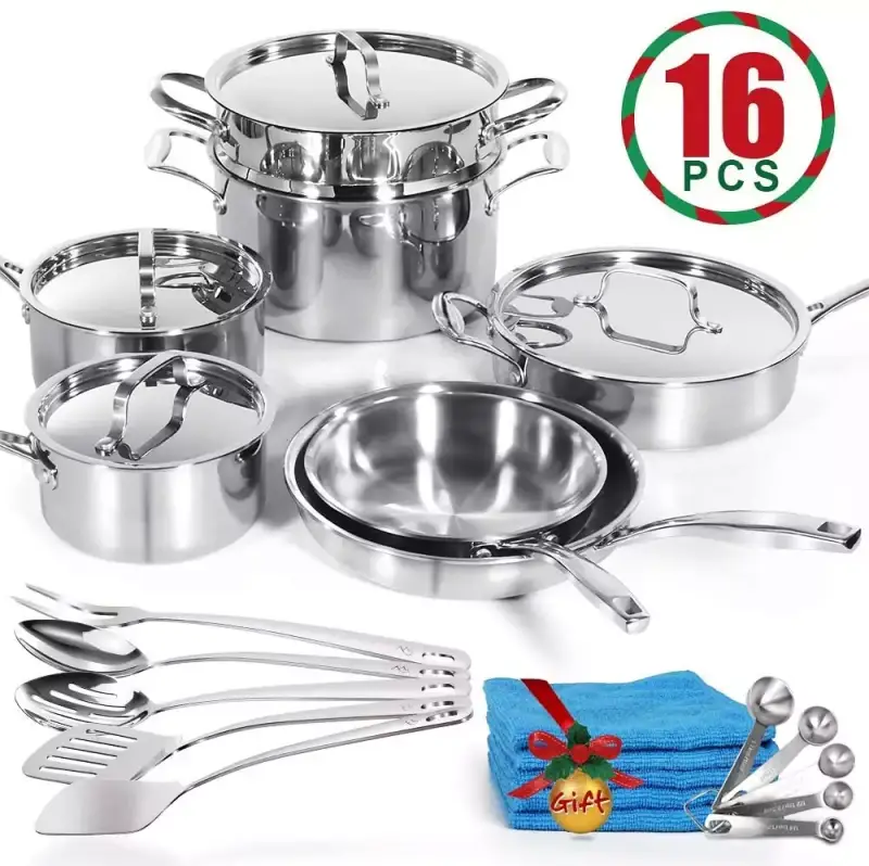 Batería de Cocina de 11 Piezas de Acero Inoxidable de Masthome Batería de Cocina de 11 Piezas de Acero Inoxidable de Masthome