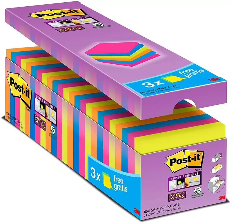 Pack de más de 2000 notas adhesivas Post-it Pack de más de 2000 notas adhesivas Post-it
