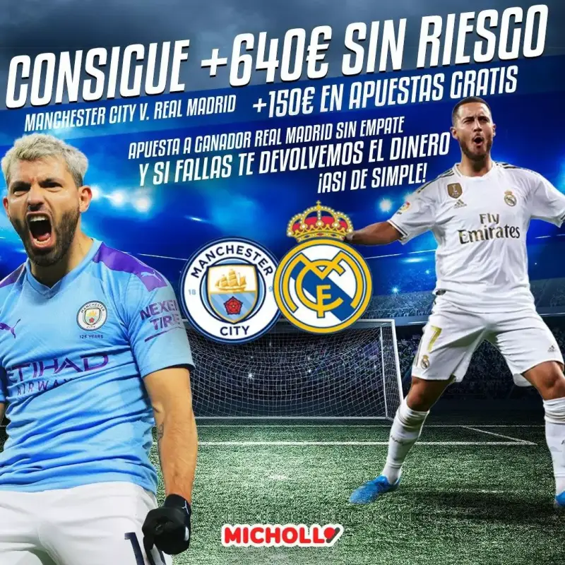 +640€ retirables en el Manchester City vs Real Madrid SIN RIESGO + 150€ apuestas +640€ retirables en el Manchester City vs Real Madrid SIN RIESGO + 150€ apuestas