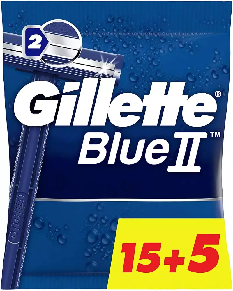 Gillette Blue II Maquinillas desechables para hombre Pack de 15+5 Gillette Blue II Maquinillas desechables para hombre Pack de 15+5