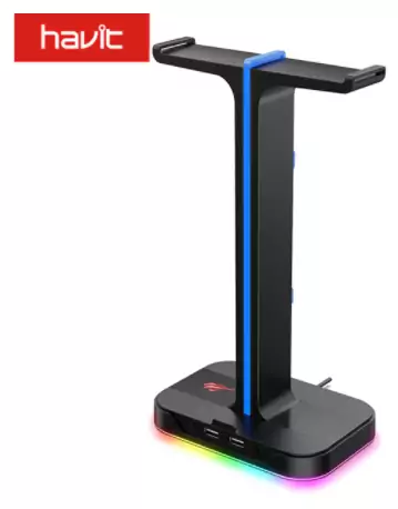 Soporte RGB para Auriculares y Cargador USB Soporte RGB para Auriculares y Cargador USB