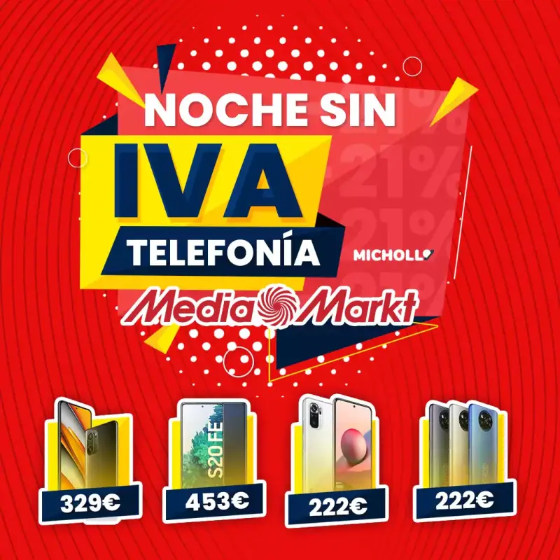 Noche sin IVA exclusiva en Telefonía en Mediamarkt Noche sin IVA exclusiva en Telefonía en Mediamarkt