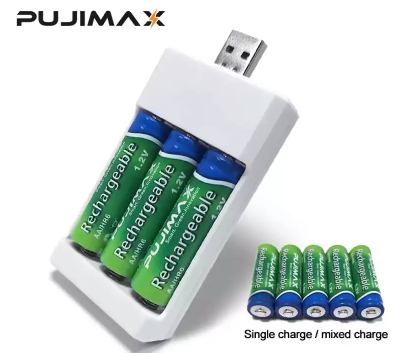 Cargador de pilas AA y AAA por USB Cargador de pilas AA y AAA por USB