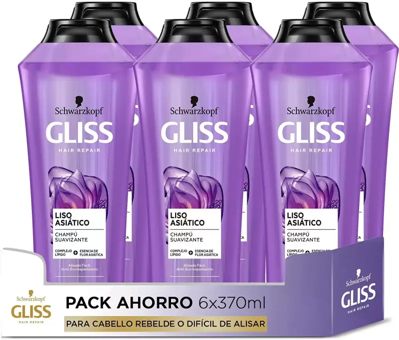 Pack de 6 champús Liso Asiático de Schwarzkopf Pack de 6 champús Liso Asiático de Schwarzkopf