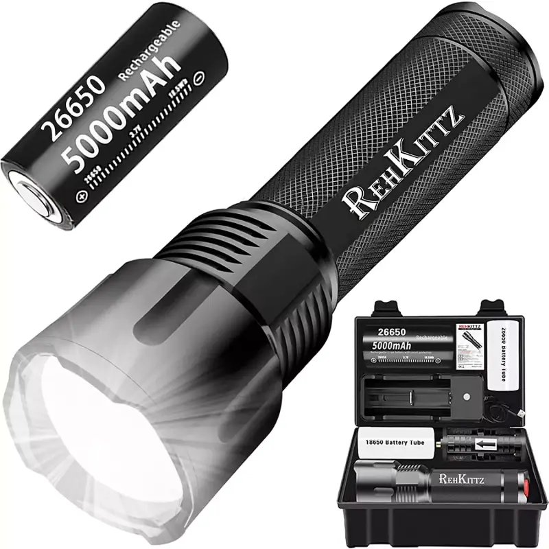 Linterna LED Alta Potencia 3300 lúmenes + Batería 5000mAh + Accesorios Linterna LED Alta Potencia 3300 lúmenes + Batería 5000mAh + Accesorios